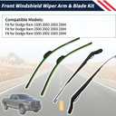 1 Pair Front Windshield Wiper Arm & Blade Kit 55077133AB Compatible With Dodge Ram 1500 2500 3500 2002 2003 2004,Replaces 55077133AA,55077132AA, 55077132AB