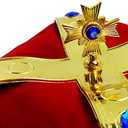 Funny Party Hats Royal king Crown - Regal King Crown - Costume Headwear with Colorful Jewels - One Size