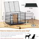 Dosker 48/42 inch XL Dog Crate for Large Dog/Double Medium Dogs,Heavy Duty Metal Dog Cages, All Metal Open Top Stackable, Dog Kennel Indoor with Wheels, Floor Grid, Tray, Divider and Feeding Bowl