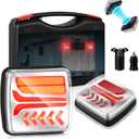 Wireless Trailer Lights Magnetic - Bluetooth LED Trailer Lights, High Brightness for Towing - IP65 Waterproof, Wireless Tail Lights for Trailer, Trucks, Caravans, Campers, RVs, Vans (Red)