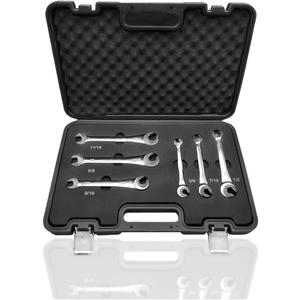 Tubing Ratchet Wrench Set 72 Teeth Combination Oil Wrenches with Open Flexible/Fix Head Ratchet For Car Repair Tools (Color : Flexible head 6 pcs)