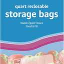 Amazon Basics Reclosable Quart Food Storage Bags, BPA Free, 150 Count