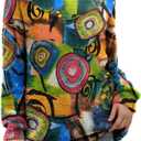YESNO Women Christmas Sweater Graphic Printed Oversized Pullover Sweaters Casual Loose Knit Tops S01 (XX-Large, Floral 354)