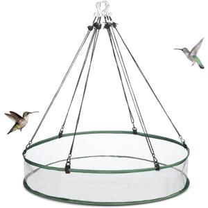 FoldTier 1 Pieces Universal Wild Bird Seed Catcher Hanging Hoop Platform Bird Seed Catcher Tray for Hummingbird Feeders Bee Feeder Outdoor Garden Accessories (24 Inch)