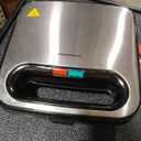 OVENTE Electric Sandwich Maker with Non-Stick Plates, Indicator Lights, Cool Touch Handle, Easy to Clean and Store, Perfect for Cooking Breakfast, Grilled Cheese, Tuna Melts and Snacks, Black GPS401B