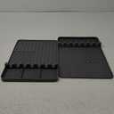 2 PCS Silicone Griddle Tools Mat for Blackstone,Grill BBQ Caddy Utensils Holder for Kitchen,Cooking & Countertop,Large Spatula Mat with Drip Pad,Griddle Accessories for Blackstone (Grey-2)