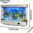 Fish Tank Aquarium with Dolphin - Fake Aquarium Lamp with Moving Dolphin & 2 Ocean DIY Stickers, Gift for Valentine's Day and Christmas, Small Fish Tank Light for Bedroom Office Room Decor.