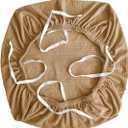 Sunnyway Stretchable Office Chair Seat Cover, Elastic Chair Slipcover with Tie Straps, Dining Chair Slipcover Machine Washable, Fits Seat Size 17.7"-21.7" (Brown)