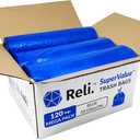 Reli. SuperValue 33 Gallon Recycling Bags (120 Count) Made in the USA - Blue Trash Bags, 30-33 Gallon | Recycling, Garbage | 33Gal with 30Gal - 35Gal Capacity
