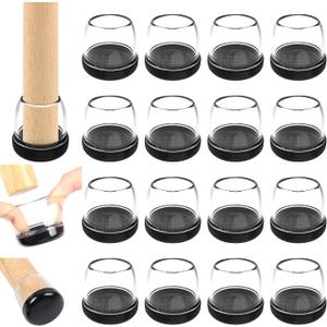 Chair Sliders for Carpet, 16PCS Furniture Sliders for Carpeted Floors & Hardwood Floors, Round Chair Glide Pads for Quickly and Easily Moving Furniture, Protect Floor(Clear, Fit 1.1"-1.4")