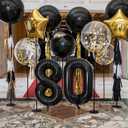 Number Balloons 16 Inch Black 0-9 Number Foil Balloons 14 Pcs Custom Digital Balloons for Party Decorations New Years Eve Party Birthday Graduations Anniversary Baby Shower