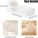 Medicine Cabinet Organizer, Stackable Narrow Makeup Organizer with Brush Holder, Mirror Cabinet Shelves for Kitchen, Bathroom Cabinet, Counter, Vanity (Transparent)