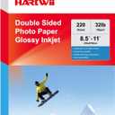 220 Pack Double Sided Photo Paper Glossy Inkjet 8.5x11 32lb 120gsm A4 Letter Size for All Dye Ink Printers for Custom Chip Bag Party Favors, Brochure Paper, Flyers Paper