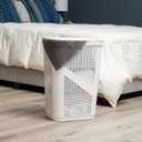 Mind Reader 60L Slim Laundry Hamper, Clothes Basket, Lid, Ventilated, Plastic, Set of 2, White, 2-pack