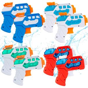 8 Pack Water Pistol for Kids, Small Mini Water Squirt Gun for Summer Pool Garden Beach, Birthday Party Favors Fillers for Boys Girls Outdoor, Training Toy for Dog Cat (Blue/Light Blue/Red/Green)