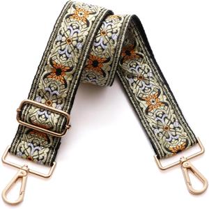 S-Jacorry Purse Strap Replacement Crossbody Wide Shoulder Strap Adjustable Canvas Straps Handbag Strap Replacement Belts (Gold Buckel-931)