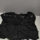 Foxiny Sexy Corset Bodycon Ruffle Sheer Underwire Mesh Lace Floral Outfits Babydoll Lingerie Set Dress with Thong 2 Piece (3X-Large, Black)