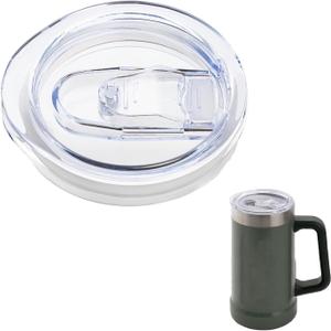 3 x Replacement Lid Compatible with Stanley 24oz Classic Beer Stein, Clear Replacement Spill Proof Cup Lids with Sealing Silicone Ring, BPA-Free, Dishwasher Safe for Drinking Cup Cover