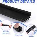 Nuanchu 1 Pc 48 Inch Hardware U Shaped Rubber Door Bottom Sweep Weather Stripping Seal for Exterior/Front Doors Weatherproof & Noise Reducing Includes Rubber Door Seal Bottom Only (Black)