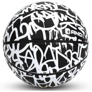 AND1 Chaos Rubber Basketball: Game Ready, Office Regulation Size (29.5) Streetball, Made for Indoor/Outdoor Basketball Games- Graffiti Series