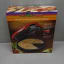 Taco Tuesday Deluxe 10-inch 6-Wedge Electric Quesadilla Maker with Extra Stuffing Latch, Red