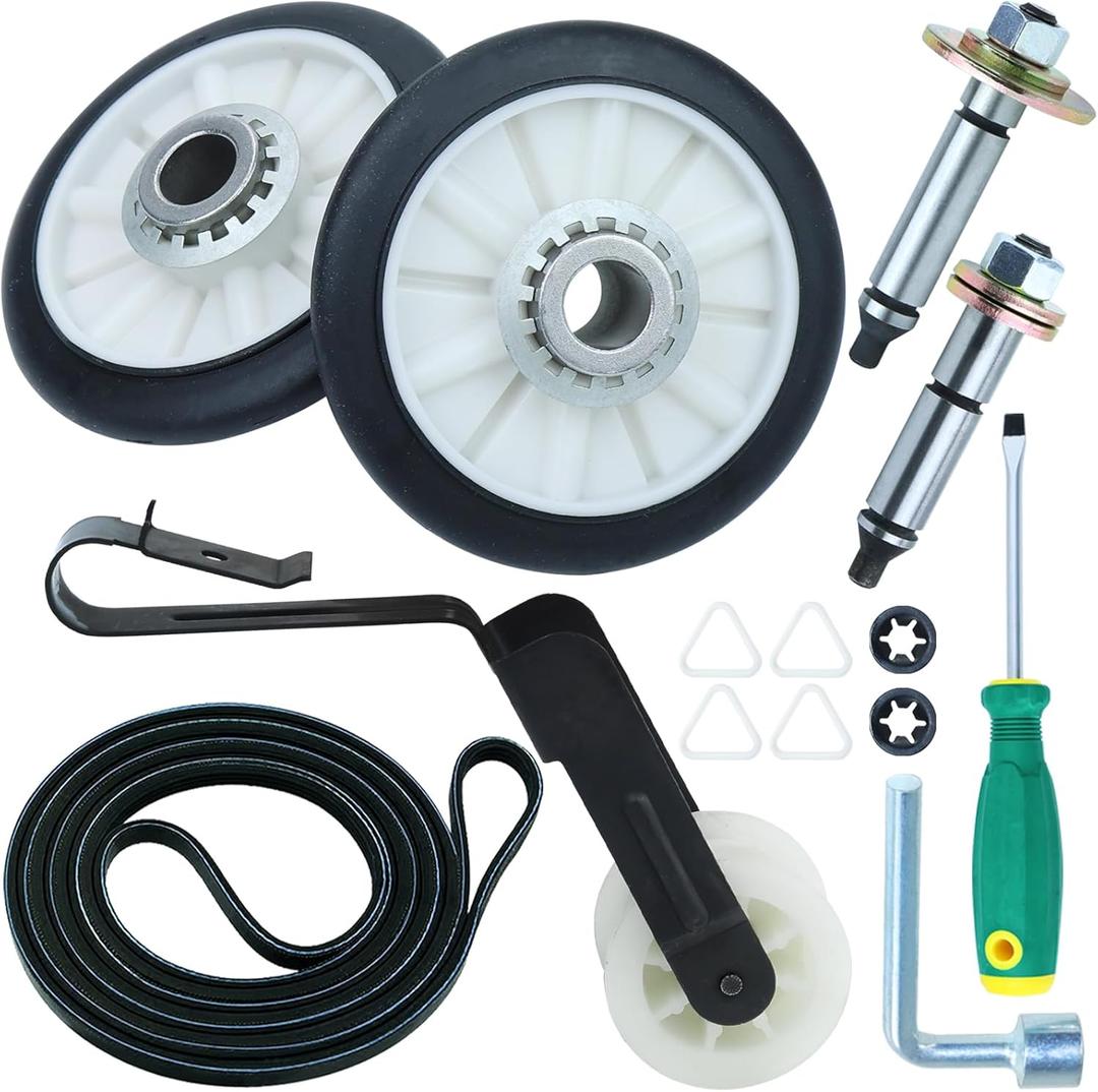 [Upgraded] 4392065 Dryer Repair Kit with 349241T Drum Roller Kit 691366 Idler Pulley 341241 Dryer Belt WPW10359269 and WPW10359270 Set Assembly Tool Kit for Whirlpool Kenmore Maytag Dryers