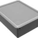 Storex Letter Size Deep Storage Tray Organizer Bin with Non-Snap Lid for Classroom, Office and Home, Black, 5-Pack (62543A05C), 10 x 13 x 5 Inches