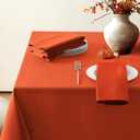 Softalker Jacquard Fall Tablecloth Rectangle - Burnt Orange Geometric Line Thick Table Cloth Waterproof Stain Resistant Washable Table Covers for Autumn Thanksgiving Holiday Party (52 x 70 inch) (Rustred)