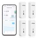 WiFi Thermometer Hygrometer, Wireless Indoor Temperature Sensor with App Alert, Free Data Storage Export, Smart Humidity Meter Monitor for Home Greenhouse, Compatible with Alexa, 4 PCS (with Battery)