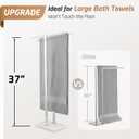 KES Standing Towel Rack, 37" H, 18/8 Stainless Steel & Marble Base Polished