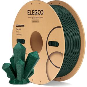ELEGOO PLA Filament 1.75mm Sparkle Green 1KG, Glitter Twinkling 3D Printer Filament Dimensional Accuracy +/- 0.02mm, 1kg Spool(2.2lbs) Fits for Most FDM 3D Printers