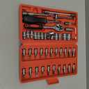 Egofine 46 Pieces 1/4 inch Drive Socket Ratchet Wrench Set, with Bit Socket Set Metric and Extension Bar for Auto Repairing and Household, with Storage Case