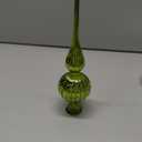 Gejoy Mercury Glass Finial Christmas Tree Topper Vintage Lime Green Spherical Ornaments Blown Glass Xmas Tree Topper Finials Mid Century Holiday Indoor Suitable for Party Decoration, 9.8inches