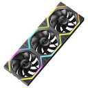 Galaxy 120mm PC Reverse Blade Case Fans, ARGB and PWM Cooling Fan PC, Axle Core Double Ring CD Pattern Module Computer Fans, Daisy-Chain 5V RGB Fan (Black 3 Pack)