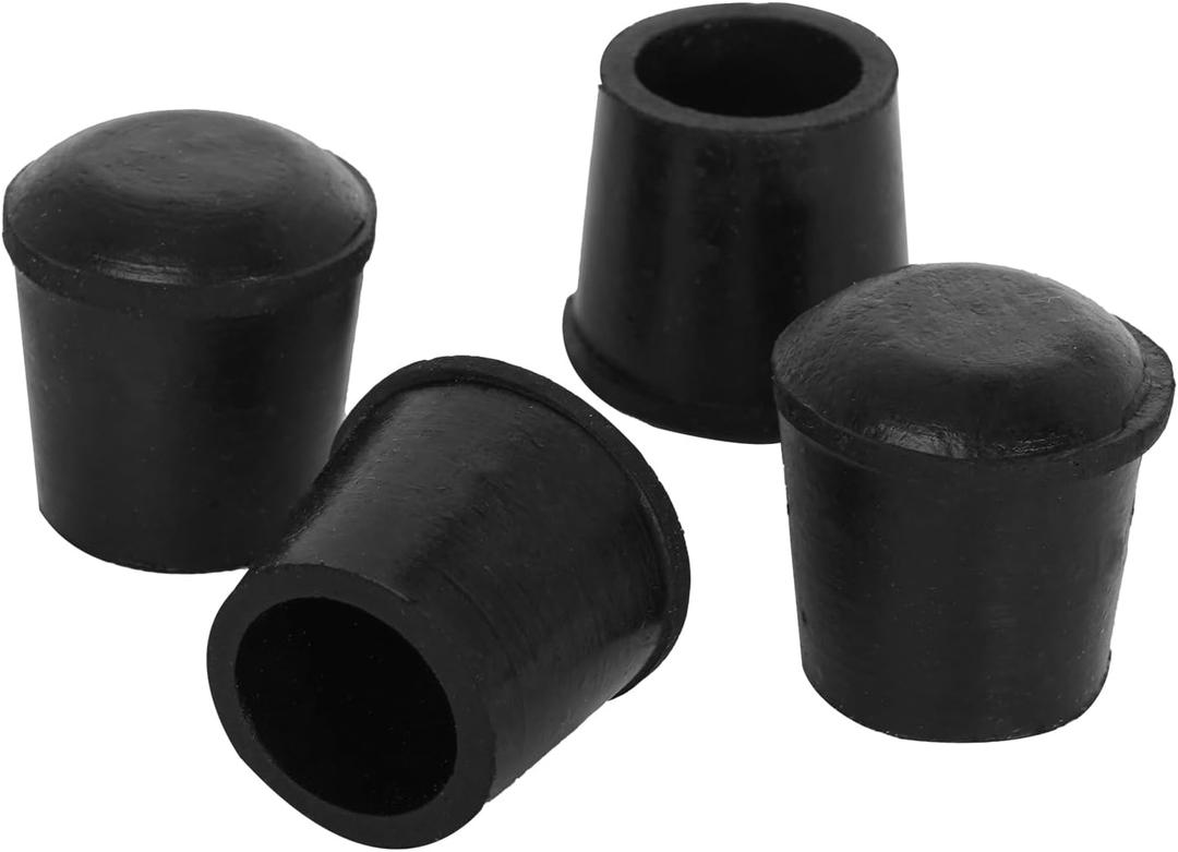 4 PCS Black Round Rubber Chair Leg Caps Tips, Vinyl Rubber End Kits, Soft Touch Table Feet Cover, Anti Slip Floor Protector, 1 inch (25mm)