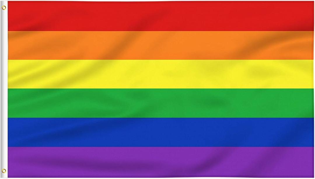Rainbow Pride Flag 6 Stripes 3x5ft - Staont Flag Vivid Color and UV Fade Resistant - Canvas Header and Brass Grommets (Rainbow Flag 3x5ft (1PACK))
