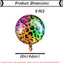 8 Pcs 18 Inch Neon Rainbow Leopard Birthday Foil Balloons Color Cheetah Balloons Cheetah Birthday Decorations Neon Rainbow Leopard Decorations Supplies for Party