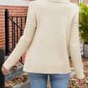 VIMPUNEC Womens Fall Cardigan Sweaters Casual Cable Knit Jackets Long Sleeve Open Front Outwear Coats (Beige, L)