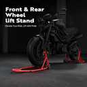 SPECSTAR Motorcycle Stands, 882 Lbs Capacity Front Rear Wheels Lift Combo with U+L Adjustable Swingarm Spool, Heavy Duty Paddock Stands fit for BMW Suzuki Yamaha Honda Kawasaki, Red