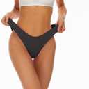 Bellecarrie Womens Cheeky Brazilian Scrunch Butt Bikini Bottoms Low Rise High Cut Sexy Womens Swim Bottoms (L)
