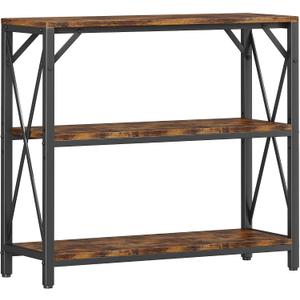 Homeiju Console Table 31.5" Width, 3-Tier Entryway Table with Storage, Industrial Sofa Table with Open Shelves, Foyer Tables for Entryway, Hallway, Kitchen, Living Room and Bedroom, Rustic Brown