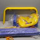 FUNLIO Toddler Swing with Foldable Metal Stand for Toddlers Aged 1~10 Years, 3-in-1 Baby Swing Set with 4 Sandbags for Backyard/Indoor/Outdoor Play, Easy to Assemble & Store (Blue)