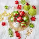 42pcs Christmas Balls Ornaments Set - Red and Green Christmas Ornaments Assorted Shatterproof Glittering Hanging Xmas Tree Decorations for Home Indoor Holiday Party Decor
