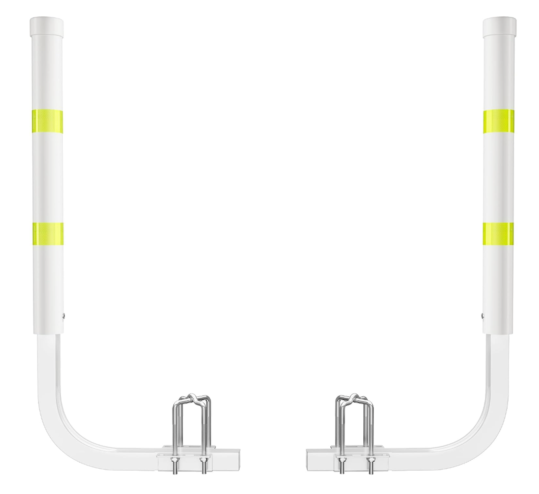 Boat Trailer Guide-ons, 40"/48" Adjustable Galvanized Steel Boat Guide Poles with PVC Pipes & Reflective Tape for Bass Boats, Center Console Boats, Ski Boats & Jon Boats, 2PCS