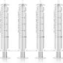 5ml/cc Syringes without Needle, Plastic Luer Slip Syringe No Rubber Ring, Reduce Mess, 20 Pack