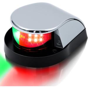 Obcursco Boat Navigation Lights, Red and Green Marine LED Bow Lights, IP67 Waterproof, Rust-Resistant, Ideal for Pontoon, Skiff, Small Boats, and Yacht(Silver)