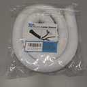 Cable Management Sleeves 1.5in - 2 Pack 4.1ft Split Braided Cable Sleeve White, Wire Organizers for Cords, Hard PE Cord Protectors from Pets, Flexible Cord Wrap Wire Sleeve for Computer Cord Organizer