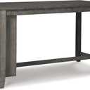 Signature Design by Ashley Caitbrook Rustic Rectangular Counter Height Dining Table, Storage, Seats 4, 2 Fixed Shelves, Wood, 60" W x 30" D x 36" H, Dark Gray