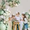 Sage Green Balloon Arch Kit 108Pcs Double Stuffed Pearl Green Sage Green Sand White Clear Balloons for Bridal Shower Baby Shower Birthday Wedding Engagement Party Decorations