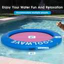COOLWAVE Inflatable Water Hammock Floating Dock, Inflatable Raft for Family and Friends, Round Floating Ring for Parties, Water Float with Cup Holders for Pool and Lake 8FT